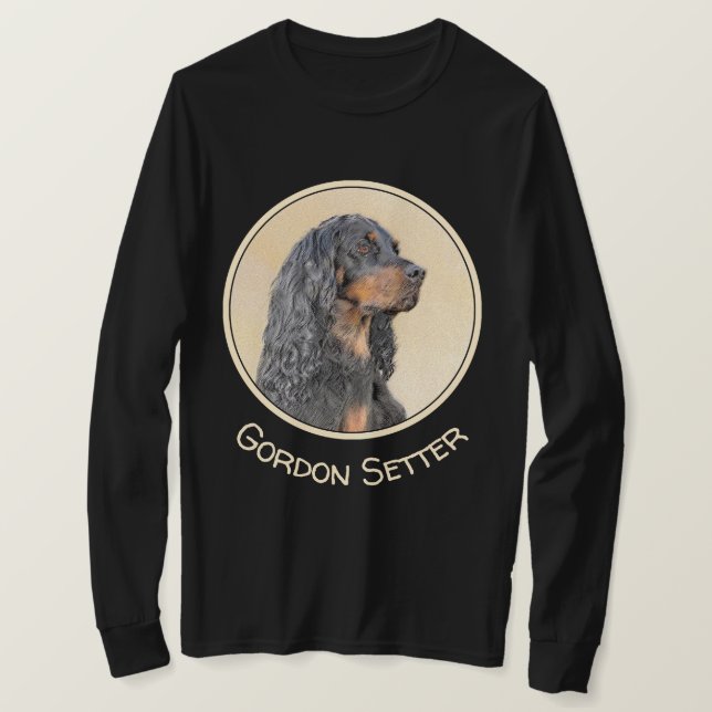 Camiseta Pintura de Gordon Setter - Arte de Cachorro Origin (Frente do Design)