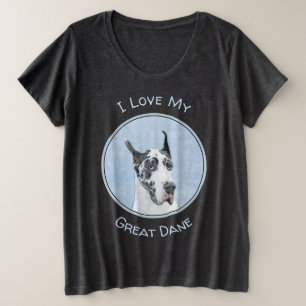 Camiseta Pintura de Great Dane (Harlequin) - Arte de Cão O