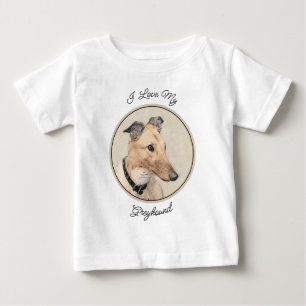 Camiseta Pintura de Greyhound - Arte de Cachorro Original