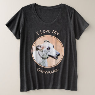 Camiseta Pintura de Greyhound - Arte de Cachorro Original