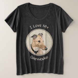 Camiseta Pintura de Greyhound - Arte de Cachorro Original
