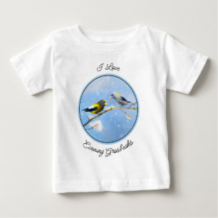 Camiseta Pintura de Grosbeak Evening - Arte de Cachorro Ori