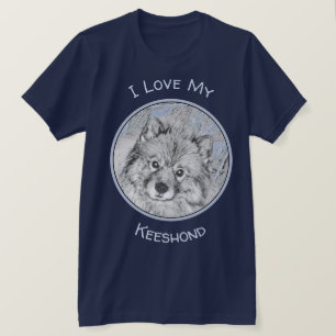 Camiseta Pintura de Keeshond Beth - Arte de Cachorro Origin