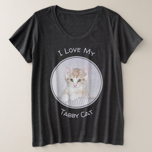 Camiseta Pintura de Kitten Orange Tabby - Arte Original par (Frente do Design)