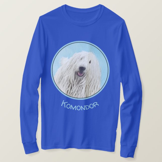 Camiseta Pintura de Komondor - Arte de Cachorro Original (Frente do Design)