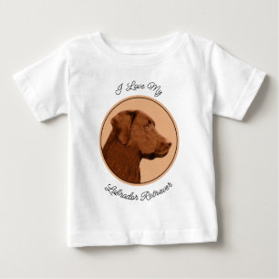 Camiseta Pintura de Labrador Retriever (Chocolate) - Arte C