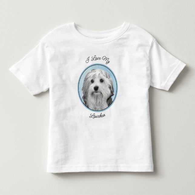 Camiseta Pintura De Lowchen - Arte De Cachorro Original Cus (Frente)