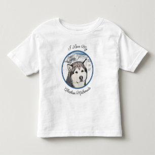 Camiseta Pintura de Malamute no Alasca - Arte de Cachorro O