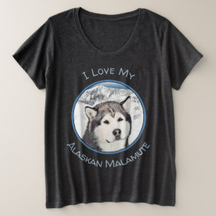 Camiseta Pintura de Malamute no Alasca - Arte de Cachorro O