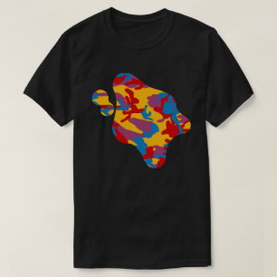 Camiseta Pintura de Mancha com Padrão Camo Ousado