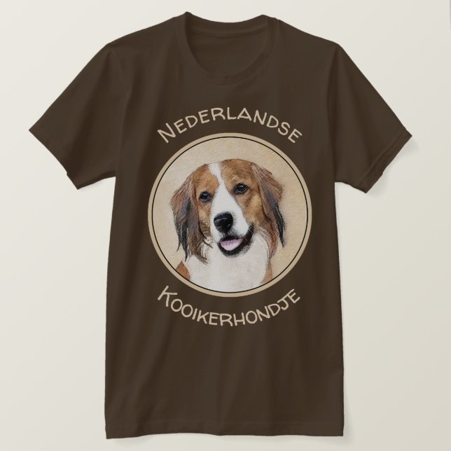 Camiseta Pintura De Nederlandse Kooikerhondje - Arte De Cão (Frente do Design)