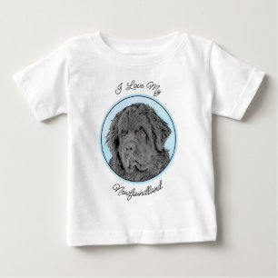 Camiseta Pintura de Newfoundland - Arte Original de Cachorr