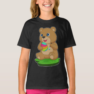 Camiseta Pintura de ovo de Páscoa para Páscoa de Urso