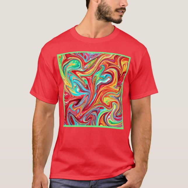 Camiseta Pintura de Padrões Brilhantes Únicos. Comprar Agor (Frente)