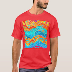 Camiseta Pintura de Padrões de Ondas. Comprar Agora