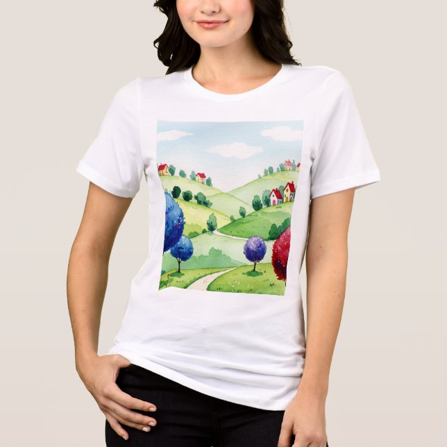 Camiseta Pintura de paisagem (Frente)