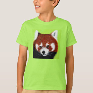 Camiseta Pintura de Panda Vermelha