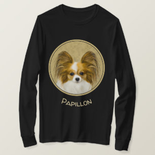 Camiseta Pintura de Papillon (Hound Tri) - Arte de Cão Ori