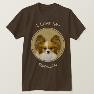 Camiseta Pintura de Papillon (Hound Tri) - Arte de Cão Ori