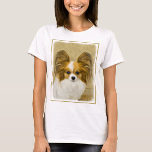 Camiseta Pintura de Papillon (Hound Tri) - Arte de Cão Orig