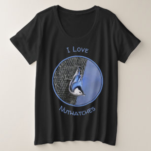 Camiseta Pintura De Pássaros De Casca Branca