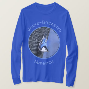 Camiseta Pintura De Pássaros De Casca Branca