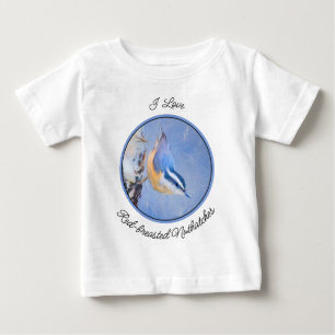 Camiseta Pintura De Pássaros Original De Raça Vermelha