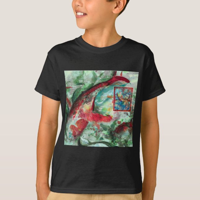 Camiseta Pintura de Peixes Koi Carp (Frente)