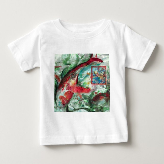 Camiseta Pintura de Peixes Koi Carp (Frente)