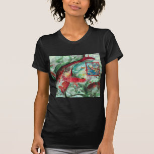 Camiseta Pintura de Peixes Koi Carp