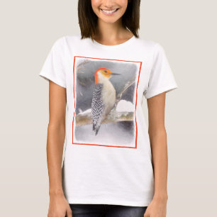 Camiseta Pintura De Pica-Pau De Belém Vermelho - Arte De Pá