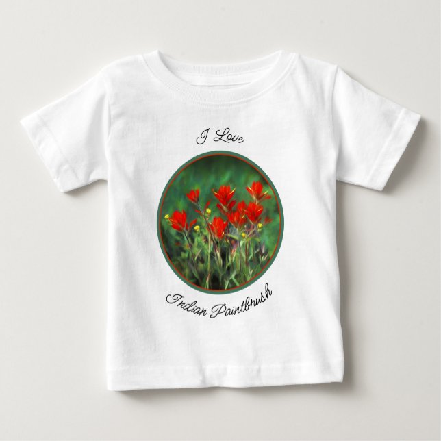 Camiseta Pintura de pincel índio - Arte Flor Original (Frente)