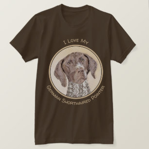 Camiseta Pintura de Pointer Alemão de Cabelo Curto - Arte O