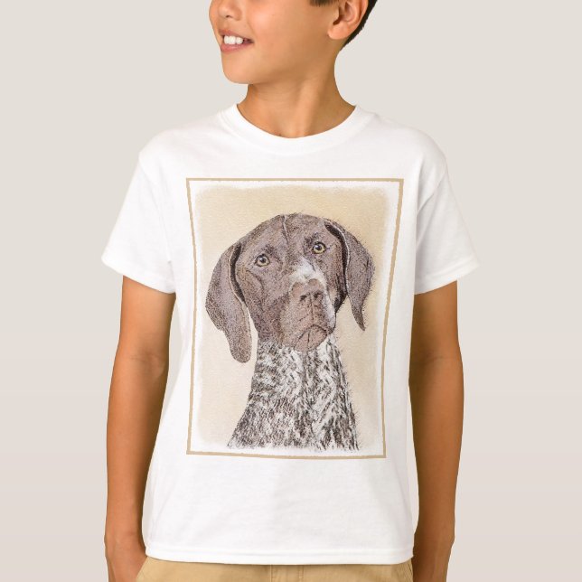 Camiseta Pintura de Ponta em Baixo Alemão - Arte Canina (Frente)