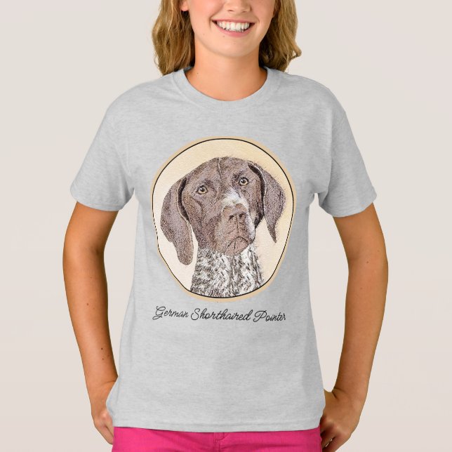 Camiseta Pintura de Ponta em Baixo Alemão - Arte Canina (Frente)