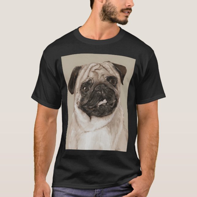 Camiseta Pintura de Pug (Frente)