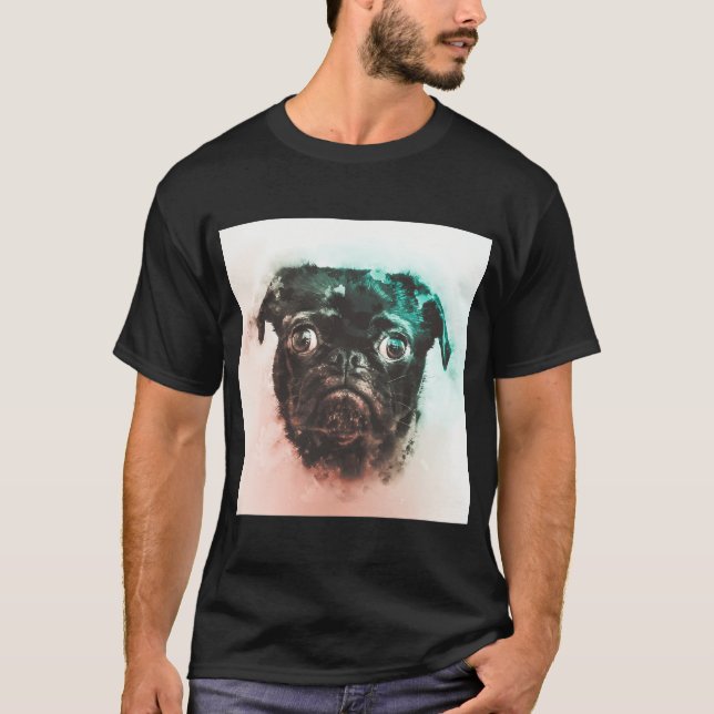 Camiseta Pintura de Pug (Frente)