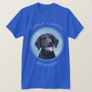 Camiseta Pintura De Retriever Revestida Curly - Arte De Cão