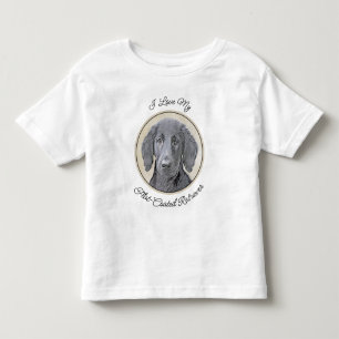 Camiseta Pintura De Retriever Revestida Plana - Arte De Cão