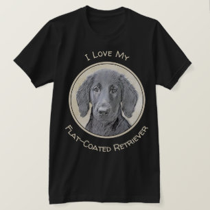Camiseta Pintura De Retriever Revestida Plana - Arte De Cão