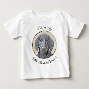 Camiseta Pintura De Retriever Revestida Plana - Arte De Cão