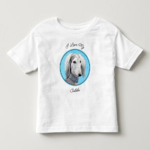 Camiseta Pintura de Saluki (Prata) - Arte de Cachorro Origi