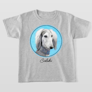 Camiseta Pintura de Saluki (Prata) - Arte de Cachorro Origi