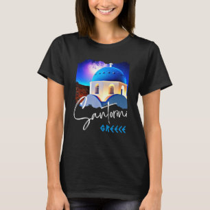 Camiseta Pintura de Santorini Grécia Lembrança de Viagem Pa
