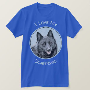 Camiseta Pintura de Schipperke - Arte de Cachorro Original