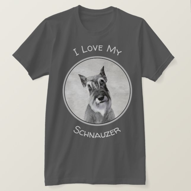 Camiseta Pintura de Schnauzer (Giant) - Arte Canina (Frente do Design)
