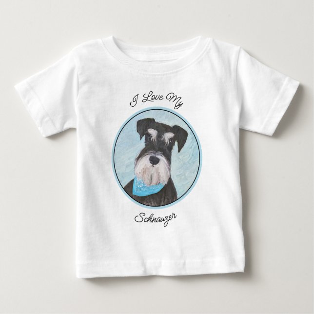 Camiseta Pintura de Schnauzer (Miniatura) - Cachorro Origin (Frente)
