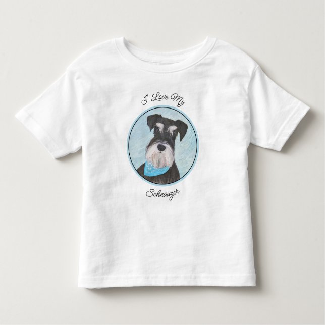 Camiseta Pintura de Schnauzer (Miniatura) - Cachorro Origin (Frente)