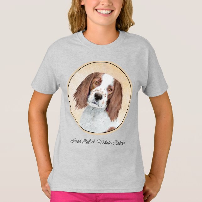 Camiseta Pintura de Setores Vermelho e Branco Irlandês - Ar (Frente)