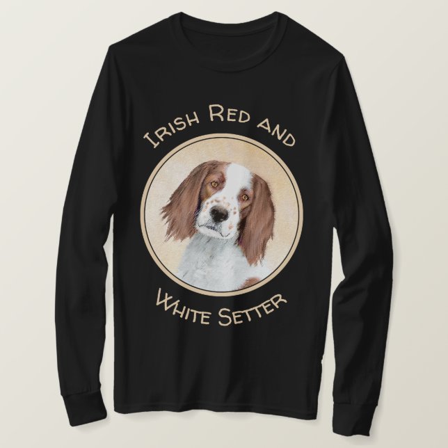 Camiseta Pintura de Setores Vermelho e Branco Irlandês - Ar (Frente do Design)